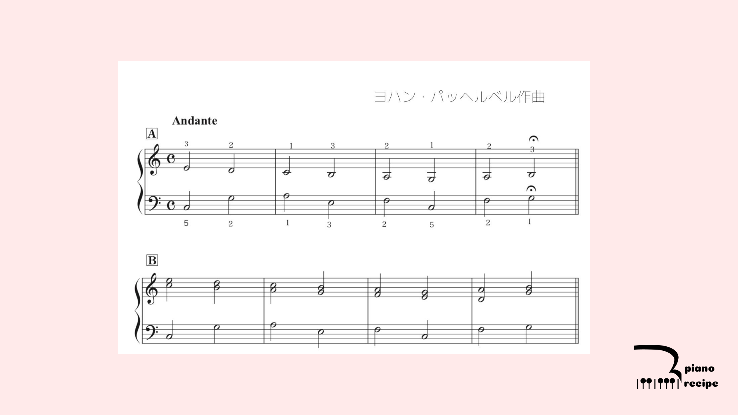 パッヘルベルのカノン/ピアノ初心者/簡単